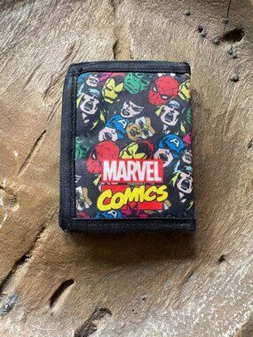 Marvel Comics black Velcro wallet card case